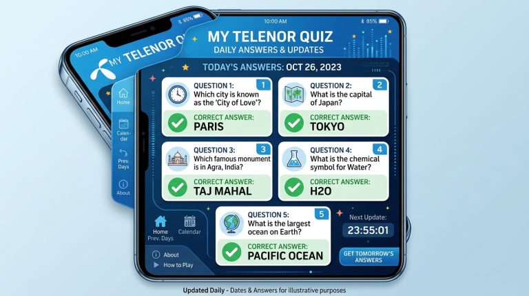 Latest My Telenor Quiz Answers With Daily Updates